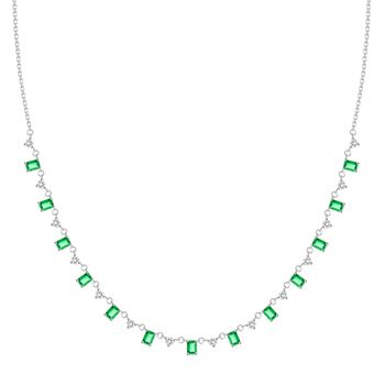 Diamond And Emerald Scatter Necklace, 2 of 3