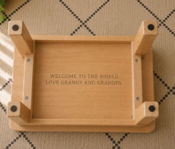 Personalised Moon And Stars Wooden Childs Stool, 2 of 5