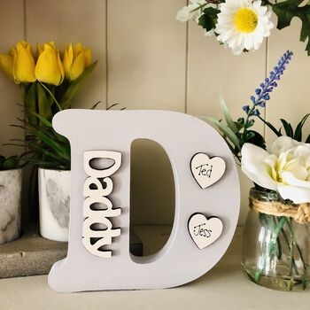 Personalised Daddy's Father's Day D Letter Grey Gift, 3 of 7