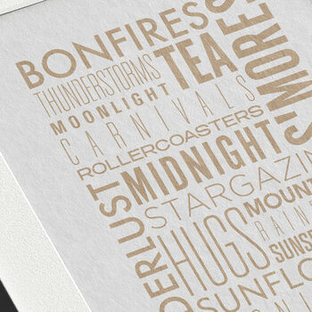 Modern 'Favourite Things' Personalised Print, 4 of 7