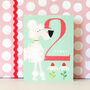 Mini Pink Poodle 2nd Birthday Card, thumbnail 4 of 4