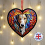 Lurcher Stained Glass Effect Heart Suncatcher, thumbnail 1 of 5