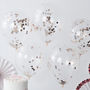 Rose Gold Pick And Mix Confetti Balloons Five Pack, thumbnail 1 of 3