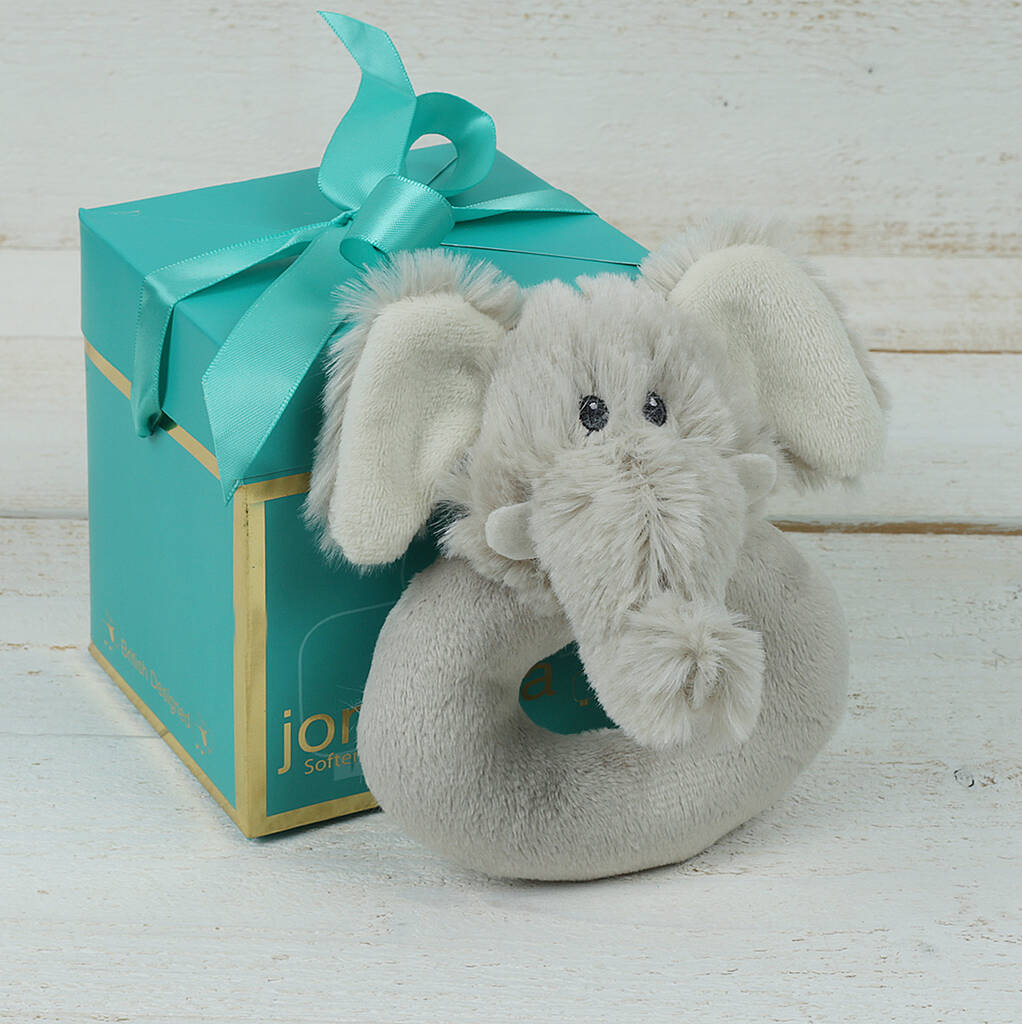 Personalised Elephant Baby Rattle By Jomanda Softer Than A Soft Thing