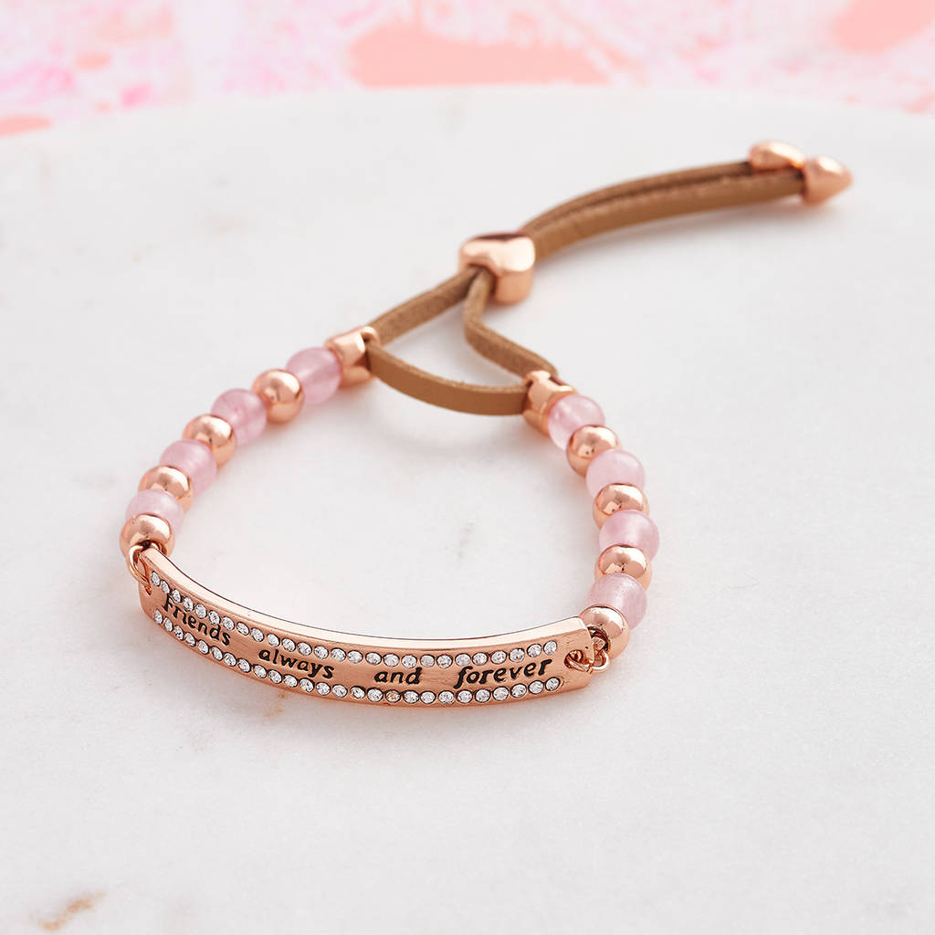 forever friends rose quartz bracelet by my posh shop