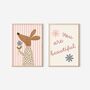Personalised Whimsical Pastel Wall Print Set, thumbnail 2 of 3