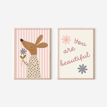 Personalised Whimsical Pastel Wall Print Set, 2 of 3