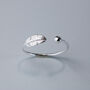 Sterling Silver Feather Adjustable Ring, thumbnail 1 of 7