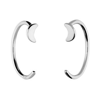 Dainty 18ct Gold Half Moon Pull Through Earrings, 3 of 5