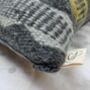 Handwoven Geometric Cushion In Grey And Green, thumbnail 3 of 3