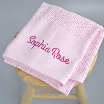 Personalised Pink Cellular Blanket, 2 of 9