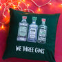 'We Three Gins' Christmas Cushion, thumbnail 2 of 5
