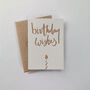 Birthday Wishes Small Letterpress Card, thumbnail 2 of 3
