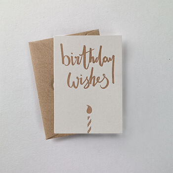Birthday Wishes Small Letterpress Card, 2 of 3