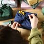 Reusable Navy Stars Fabric Gift Wrap, thumbnail 4 of 4
