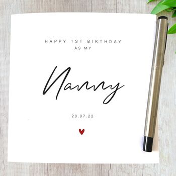 Nan Birthday Card Personalised 1st Birthday As Nanny, 2 of 4