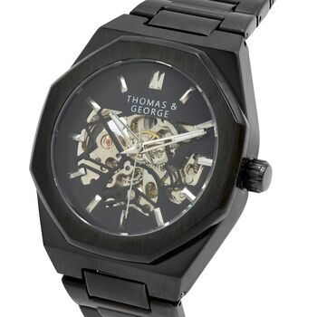 Mens Watch Automatic Skeleton Watch London Black Edition, 3 of 7