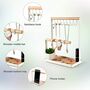 Three Tier Jewelry Stand Holder With Hooks, thumbnail 4 of 10