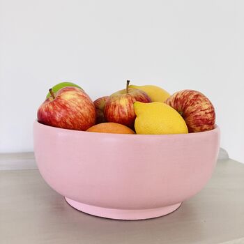 Antique Painted Pink Wooden Fruit Bowl, 2 of 8