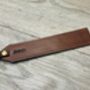 Personalised Date Leather Bookmark, Spanish Brown, thumbnail 2 of 11