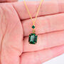 Emerald Green Crystal Pendant Necklace, thumbnail 3 of 8