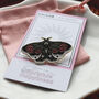 Black Enamel Butterfly Brooch With Red Floral Detail, thumbnail 2 of 5