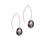 Jasmine Floral Long Oval Earrings With Swarovski Pearl, thumbnail 1 of 3