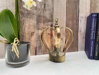 Gold Crown Battery Table Lamp Bedside Or Desk Light, 2 of 10