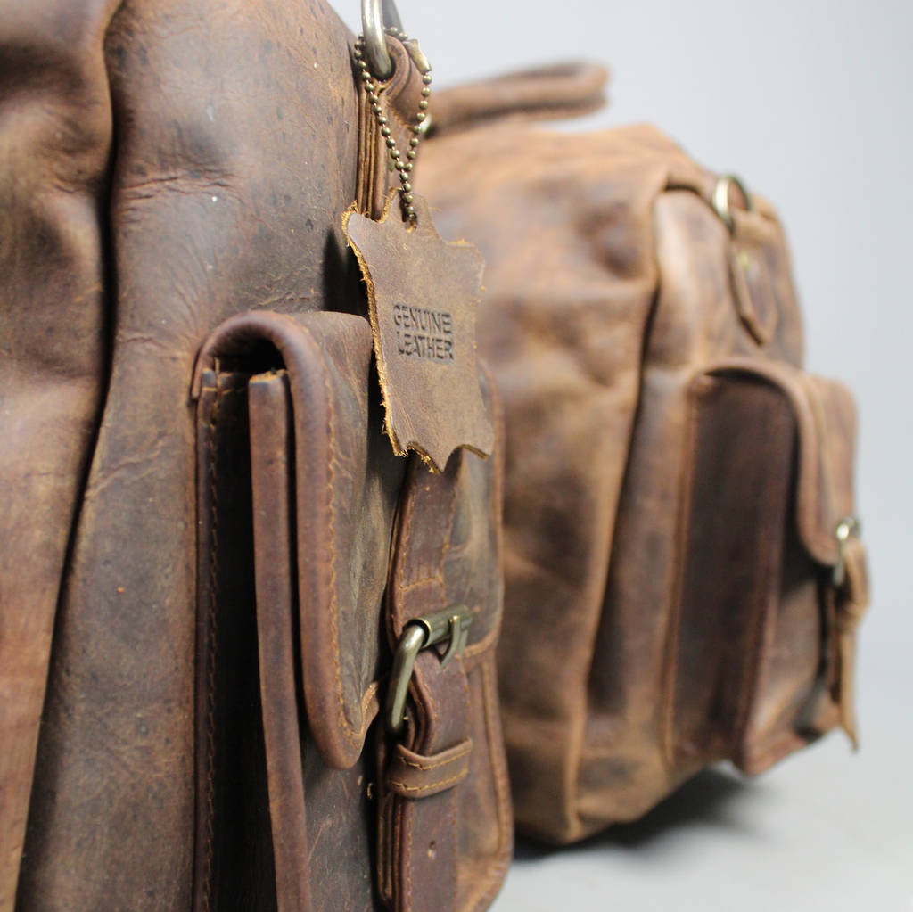 leather bowling bag in waxed finish by vintage child ...