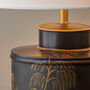 Japanese Black Hand Painted Metal Table Lamp Base, thumbnail 8 of 10