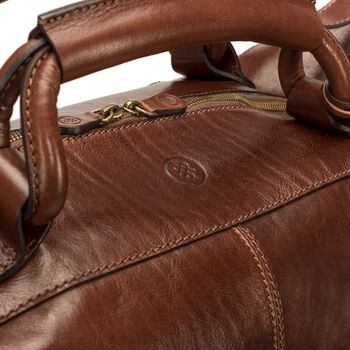 Personalised Large Leather Luggage Bag 'Fabrizio', 9 of 12