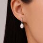 Sterling Silver Baroque Pearl Hammered Hoop Earrings, thumbnail 1 of 11