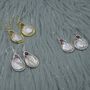 Mother Of Pearl Pink Tourmaline Silver Earrings, thumbnail 5 of 9