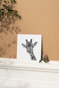 Maya The Giraffe Luxury Blank Greeting Card, 7 of 7
