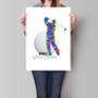 Personalised Men's Golf Gift Art Print, thumbnail 2 of 5