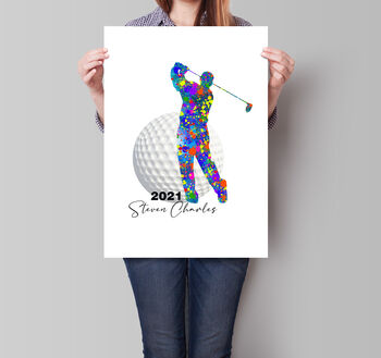 Personalised Men's Golf Gift Art Print, 2 of 5