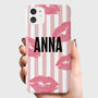 Personalised Pink Stripes Phone Case, thumbnail 1 of 4