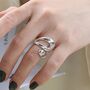 Chunky Silver Plated Ajustable Flowing Ring, thumbnail 3 of 4