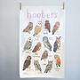 'Hooters' Illustrated Bird Tea Towel, thumbnail 3 of 3