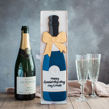 Personalised Champagne Biscuit Bottle – Navy, 4 of 4