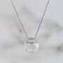 Clear Quartz Teardrop April Birthstone Necklace Silver, thumbnail 4 of 6