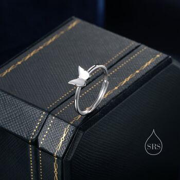 Minimalist Butterfly Ring In Sterling Silver, 7 of 11