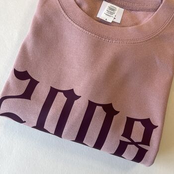 Personalised Year Sweatshirt Old English Font, 2 of 9