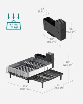 Expandable Stainless Steel Dish Drying Rack Holders, 6 of 8