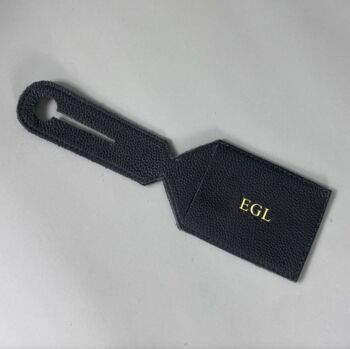 Personalised Matching Leather Luggage Tag, 2 of 2