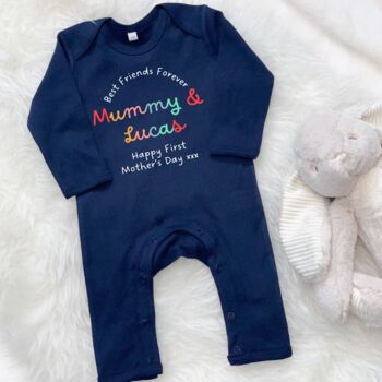 First Mother's Day Best Friends Forever Personalised Babygrow, 6 of 9