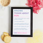 Personalised Amazing Things About Mum Print, thumbnail 4 of 4