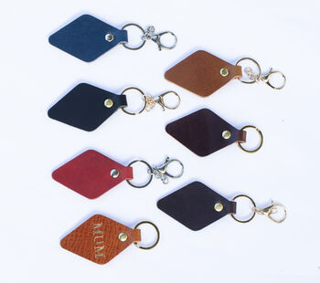 Handmade Personalised Leather Keyring Made In Britain, 2 of 7