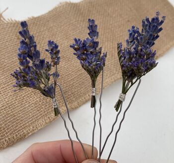 Dried Lavender Flower Hair Pins, 3 of 8