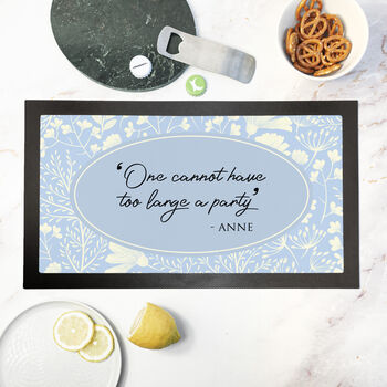 Personalised Classic Floral Quote Bar Mat, 2 of 10